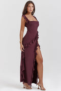 Robe Longue Éliana - Prune Foncé