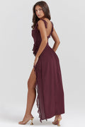 Robe Longue Éliana - Prune Foncé