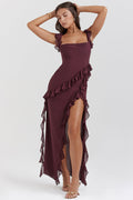 Robe Longue Éliana - Prune Foncé
