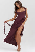 Robe Longue Éliana - Prune Foncé