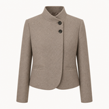 Blazer Élise - Veste structurée col montant - Taupe