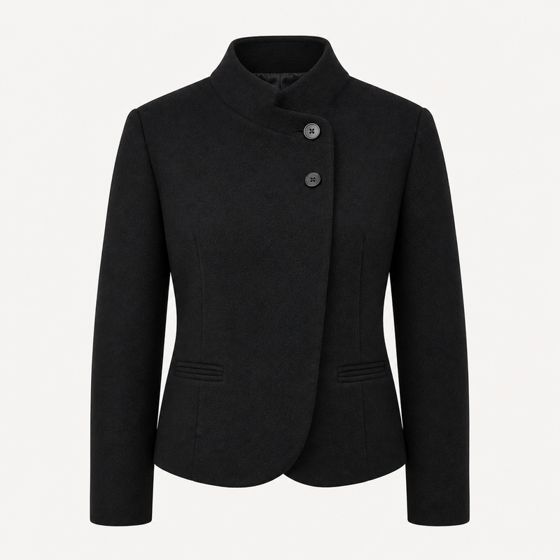 Blazer Élise - Veste structurée col montant - Noir - blazer-femme-03-studio-noir.png
