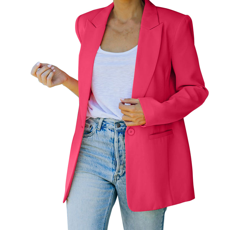 Blazer Livia - Veste longue boutonnée - Rose