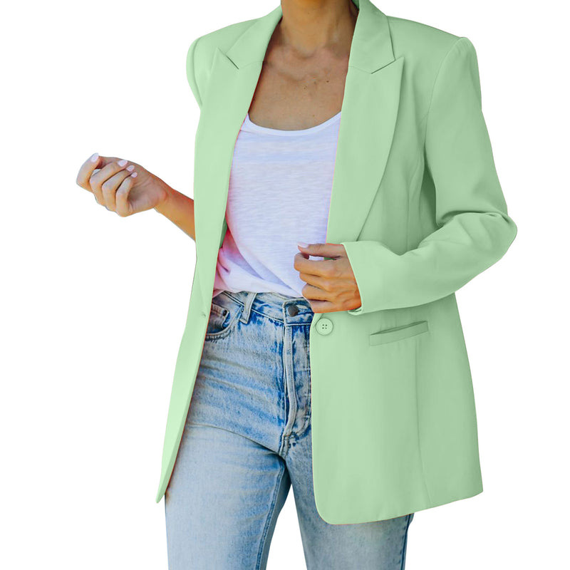 Blazer Livia - Veste longue boutonnée - Vert clair