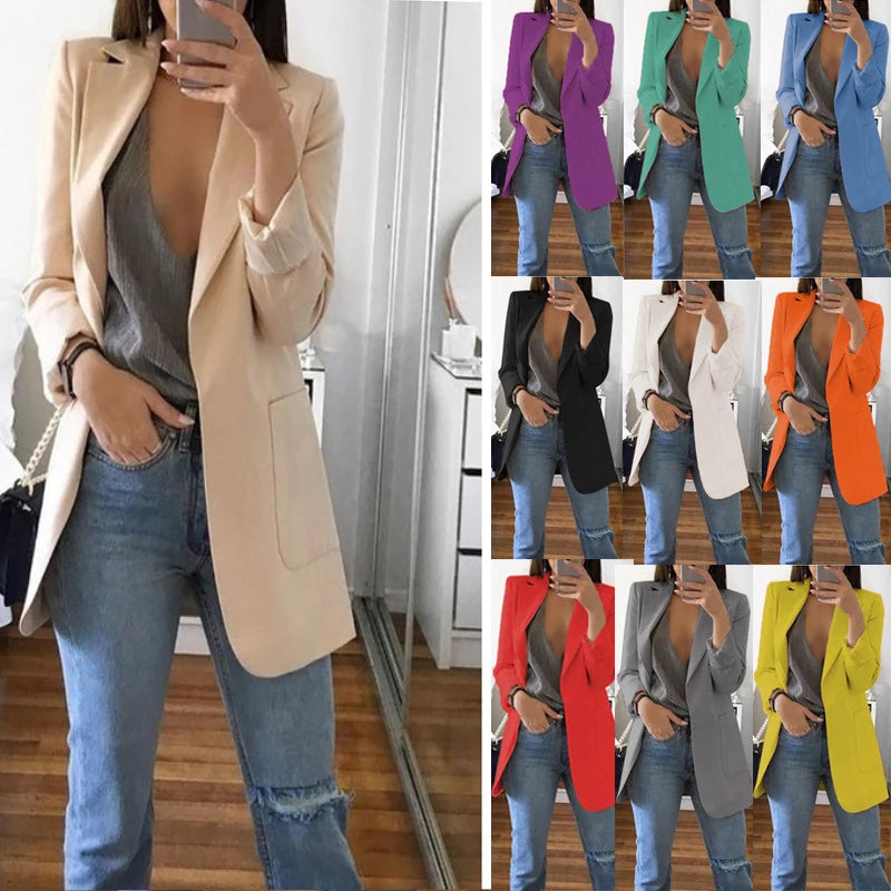 Blazer Maëlle - Veste longue ouverte - Beige