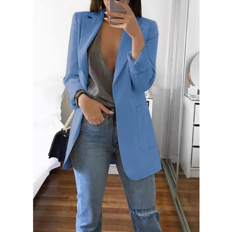 Blazer Maëlle - Veste longue ouverte - Bleu