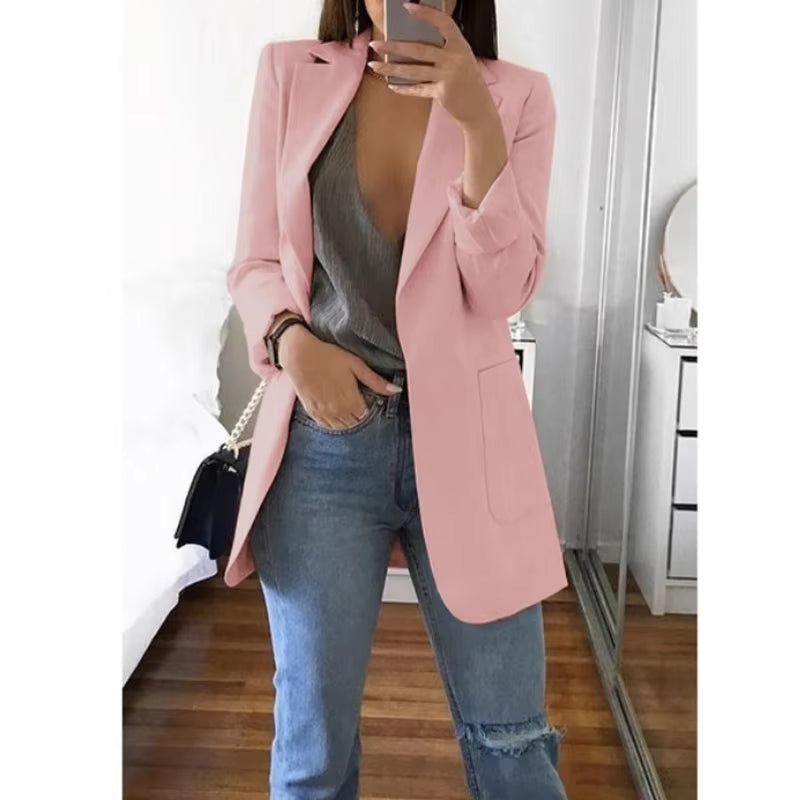 Blazer Maëlle - Veste longue ouverte - Rose