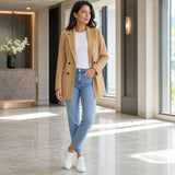 Blazer Victoire - Veste longue urbaine - Camel