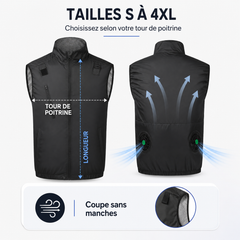 Gilet rafraîchissant ventilé - guide des tailles S à 4XL