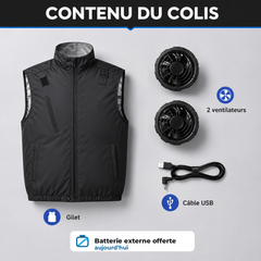 Gilet rafraîchissant ventilé - contenu du colis