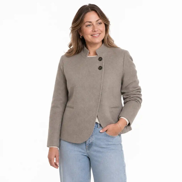 Blazer Élise - Veste structurée col montant