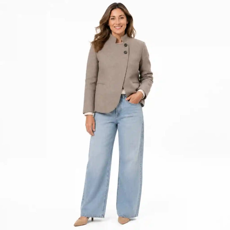 Blazer Élise - Veste structurée col montant